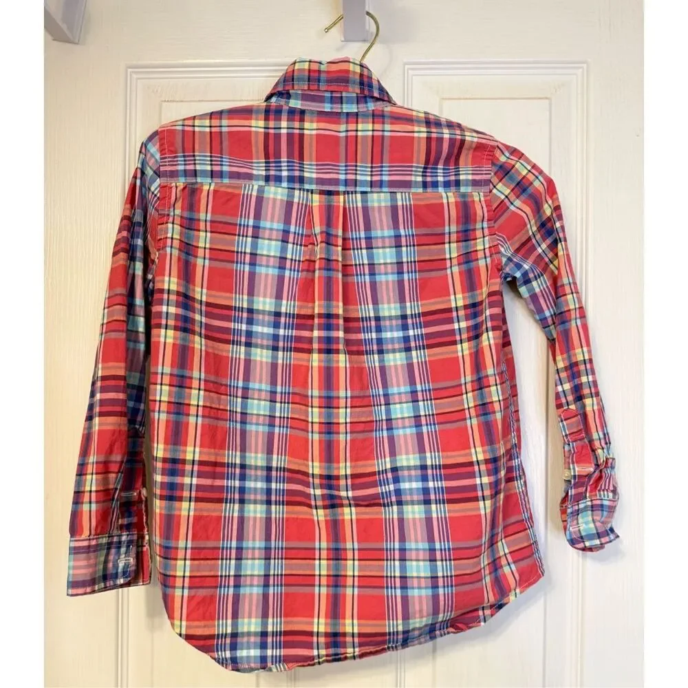 Ralph Lauren Boys Plaid Button Down Shirt Sz. 7. Preppy Classic